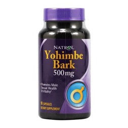 Препараты для повышения тестостерона Natrol Yohimbe Bark 500 мг  (90 капс)