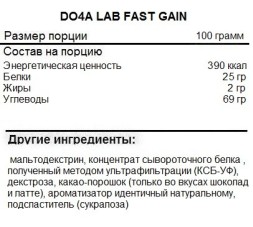 Спортивное питание Do4a Lab Do4a Lab Fast Gain 2500g. 
