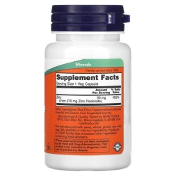 Комплексы витаминов и минералов NOW Zinc Picolinate 50 мг  (60 капс)