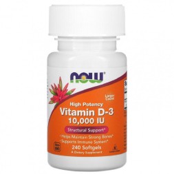 Комплексы витаминов и минералов NOW Vitamin D3 10,000IU (250mcg)  (240 softgels)